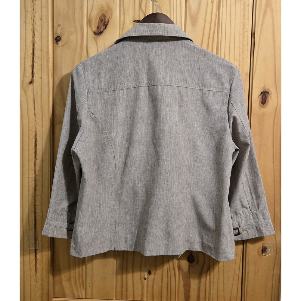 Drapers & Damons Women's Petite Suit Jacket Size PM Brown 3/4 Sleeve Open Front - Picture 7 of 7